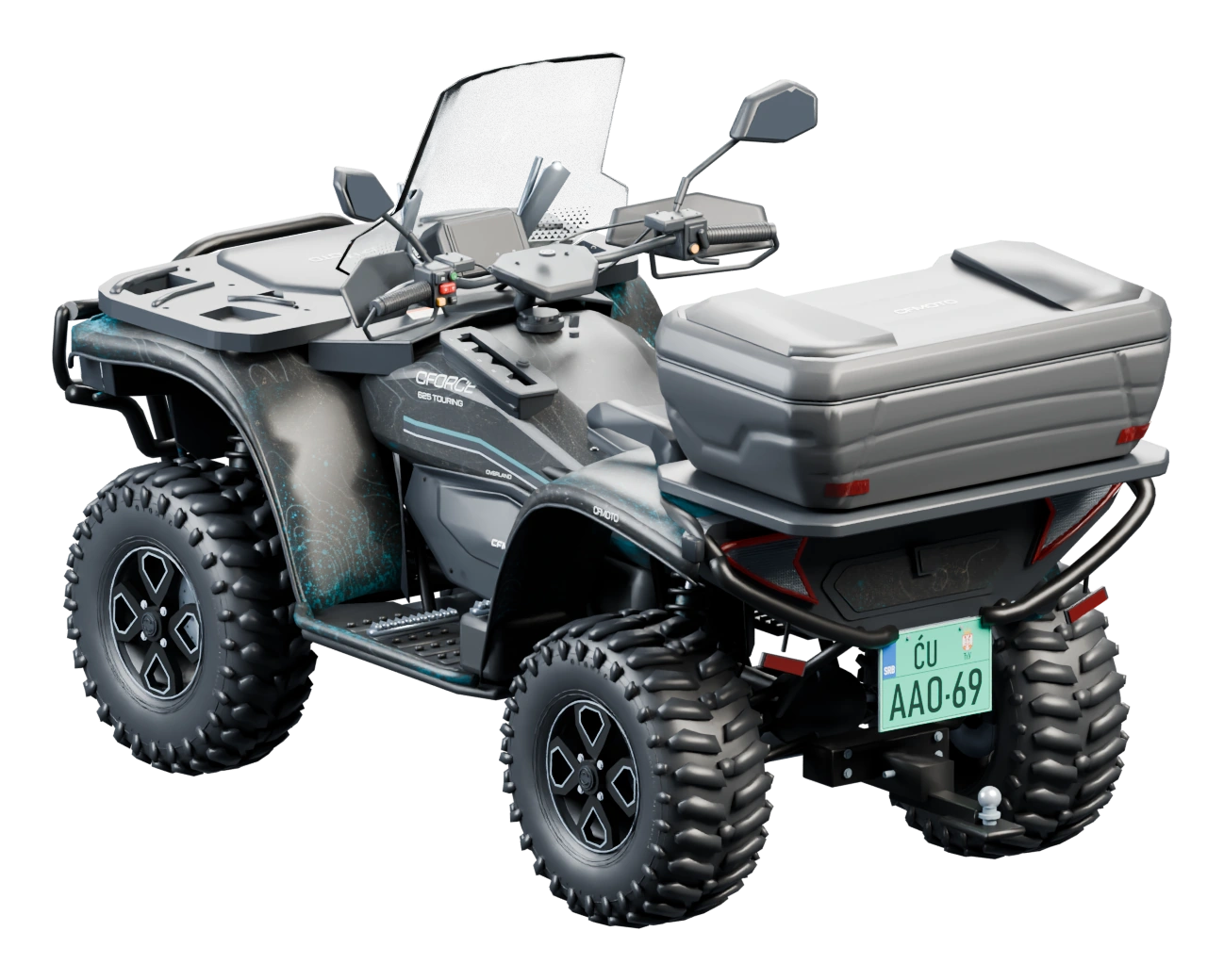 Klyro CFMOTO 625 Overland FiveM model — rear view